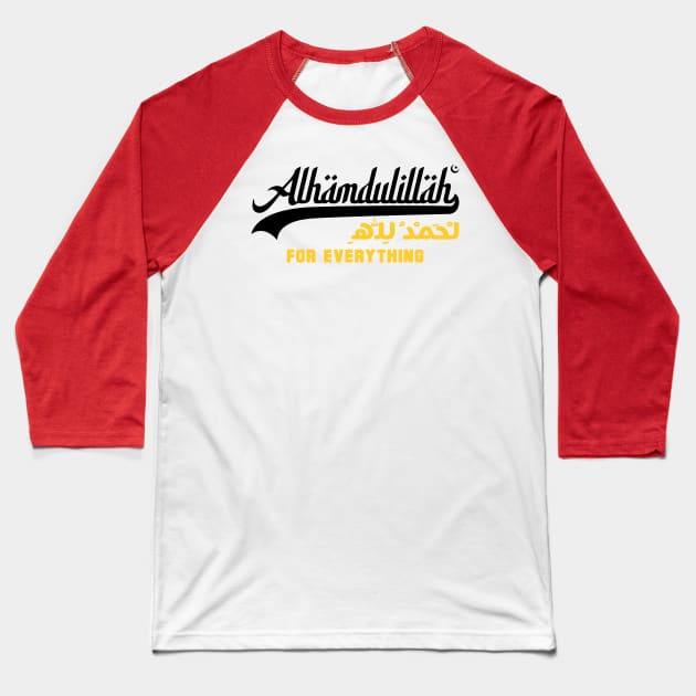 Alhamdulillah (Black) Baseball T-Shirt by Sofiyyah Siyah